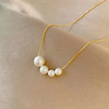 Gold freshwater pearl necklace
