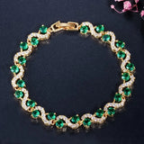 Pulsera de Zircón Verde Elegante