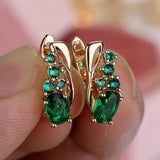 Pendientes de Oro con Piedras de Esmeralda