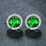 Pendientes de Esmeralda Verde Brillante