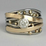 Real - Anillo Vintage de Oro Incrustado con Zirconia