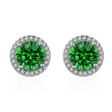 Pendientes de Esmeralda Verde Brillante