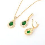 Conjunto de Joyería Verde Oro