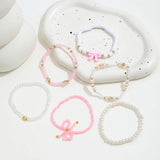 Conjunto de Pulseras de Amor Perla y Lazo