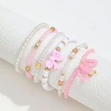 Conjunto de Pulseras de Amor Perla y Lazo