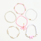 Conjunto de Pulseras de Amor Perla y Lazo