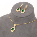 Conjunto de Joyería Verde Oro
