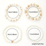Conjunto de Pulseras de Corazón de Perlas Elegantes