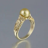 Anillo de Perla Vintage Dorado